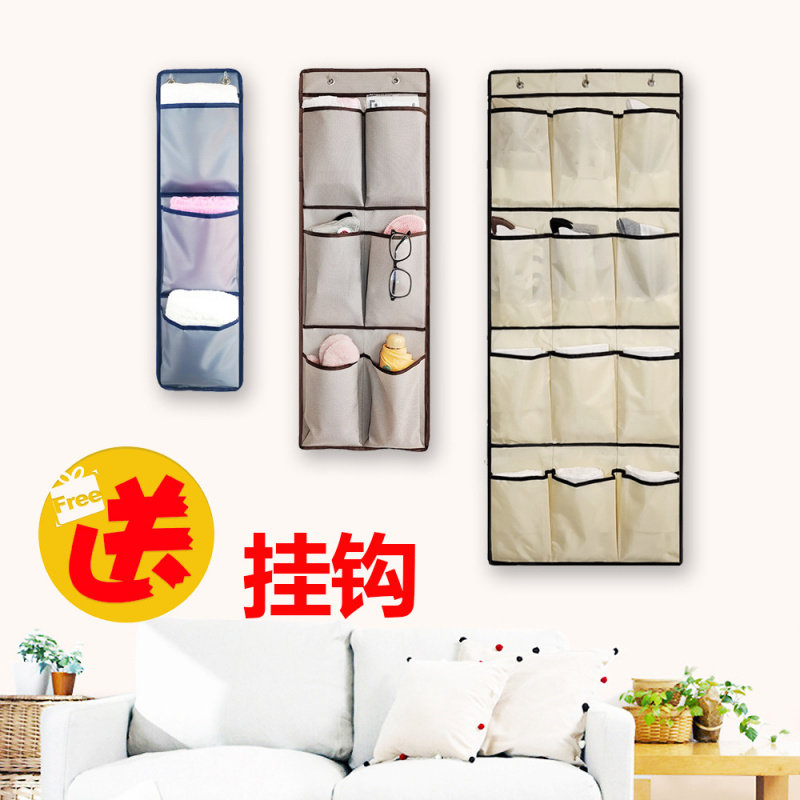 门后挂袋布艺收纳袋多格衣柜内裤