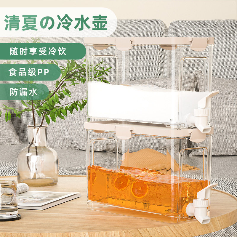 日式冷水壶带龙头家用冰箱凉白开水果汁饮料茶桶夏季凉水壶