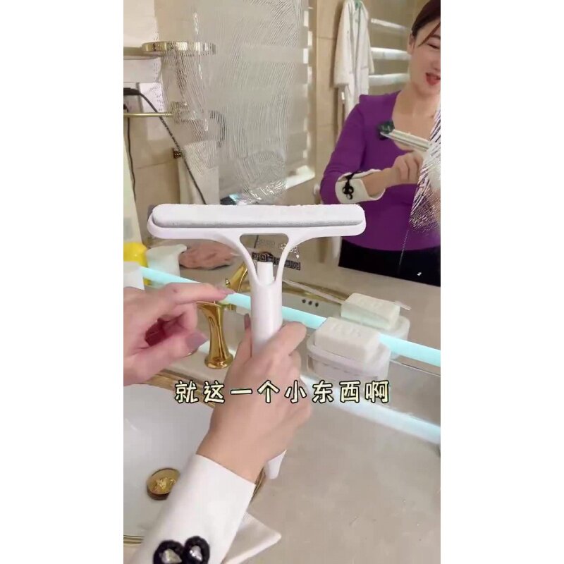 工厂新款家用多功能玻璃自带喷壶海绵刷双面擦玻璃神器