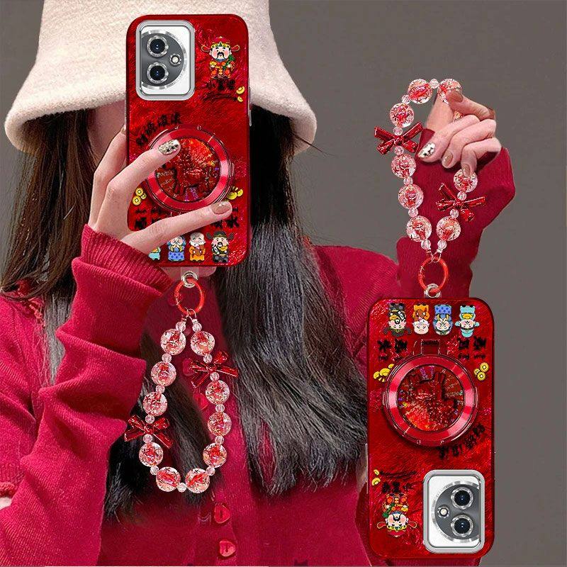 适用荣耀100手机壳MAA-AN00带镜头膜华为honor100pro保护套MAA一AN10新年女款5g支架手链pr0全包边防摔高级红,3C数码配件,手机保护套/壳,淘宝优惠券,粉丝福利购,淘宝优惠卷