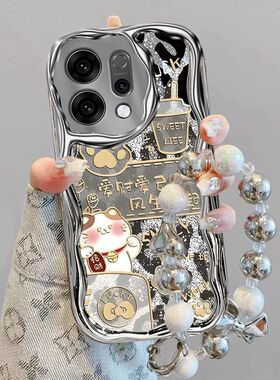 适用opporeno14手机壳PLA110电镀硅胶软opopreno14pro保护套PKZ110招财猫0pp0ren014pr0全包边防摔5G新年款女