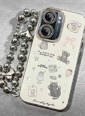 清纯适用oppoa57手机壳a575g带镜头膜PFTM20新款女realmev23保护套RMX3571全包opopa56s防摔0pp0a卡通真我女