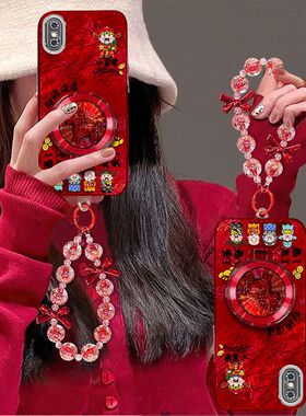 适用苹果x手机壳A1865带镜头膜iPhonexsmax保护套a2104新年女款ipxs喜庆红a2100全包防摔pgxr支架a2108手链女