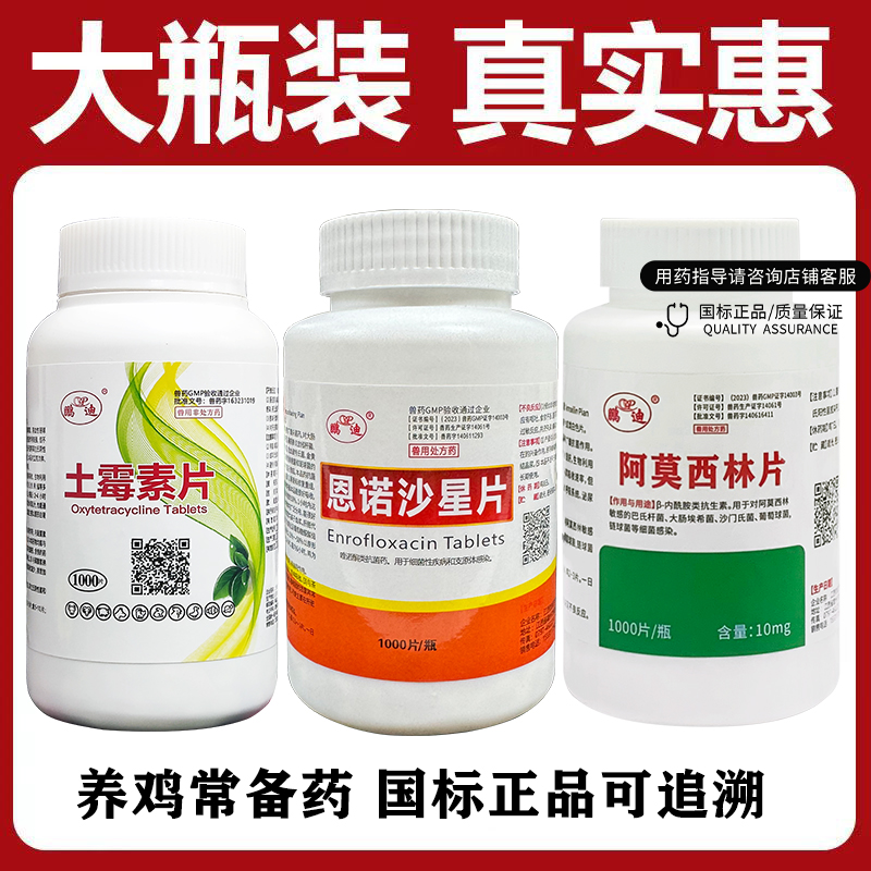 鸡药土霉素片阿莫西林恩诺沙星鸭
