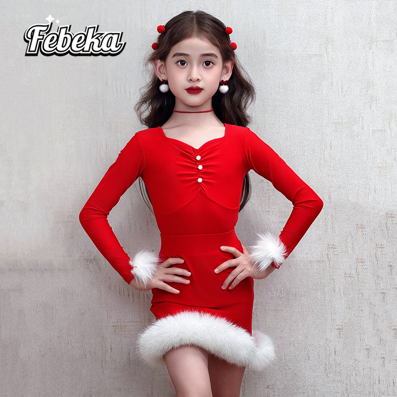 拉丁舞服练功服秋冬款女童演出服