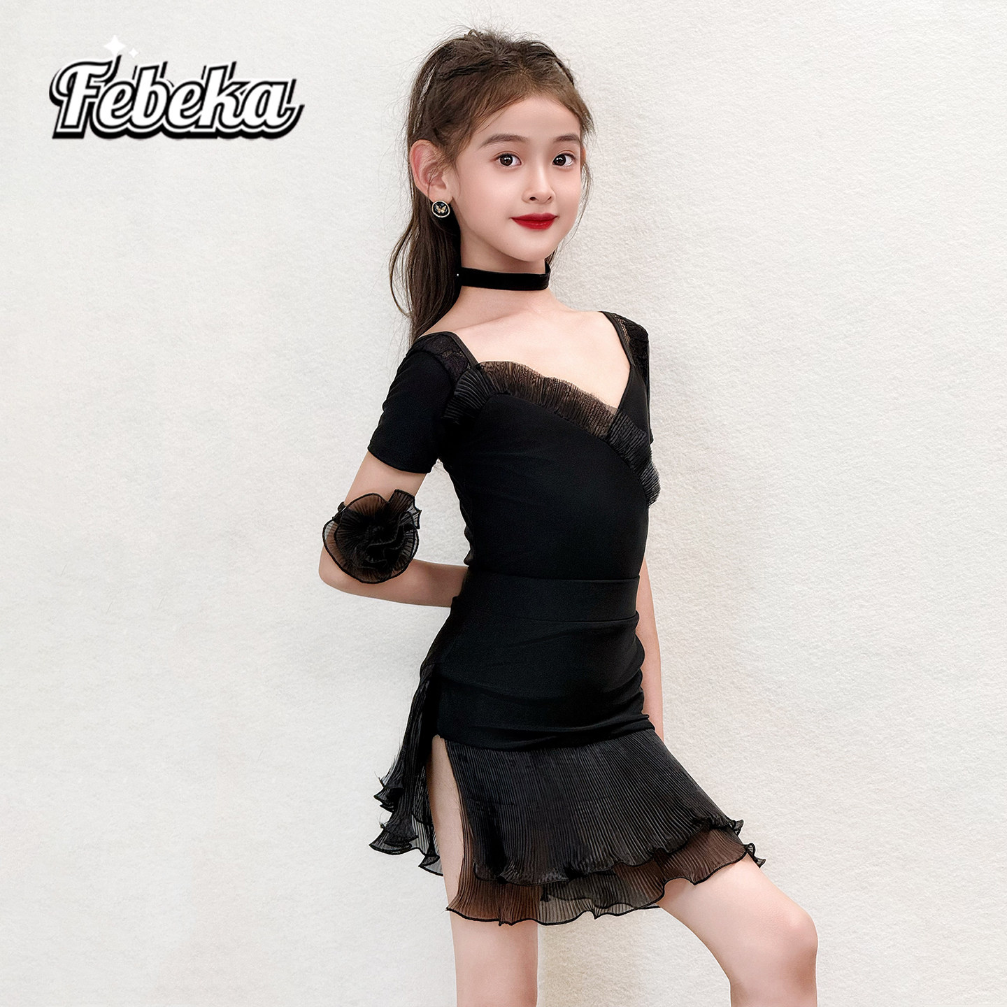 拉丁舞服夏季新款女童高级练功服