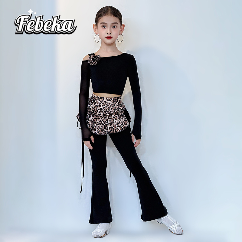 高级感拉丁舞服练功服裤子款女童