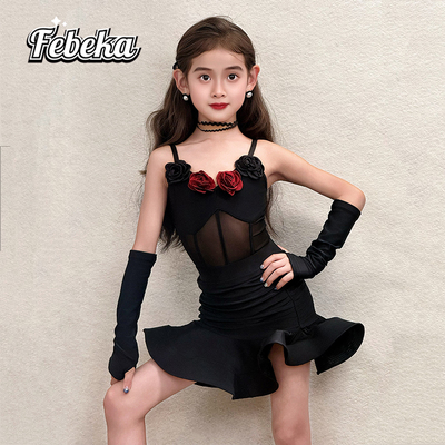 拉丁舞服夏季新款女童高级练功服
