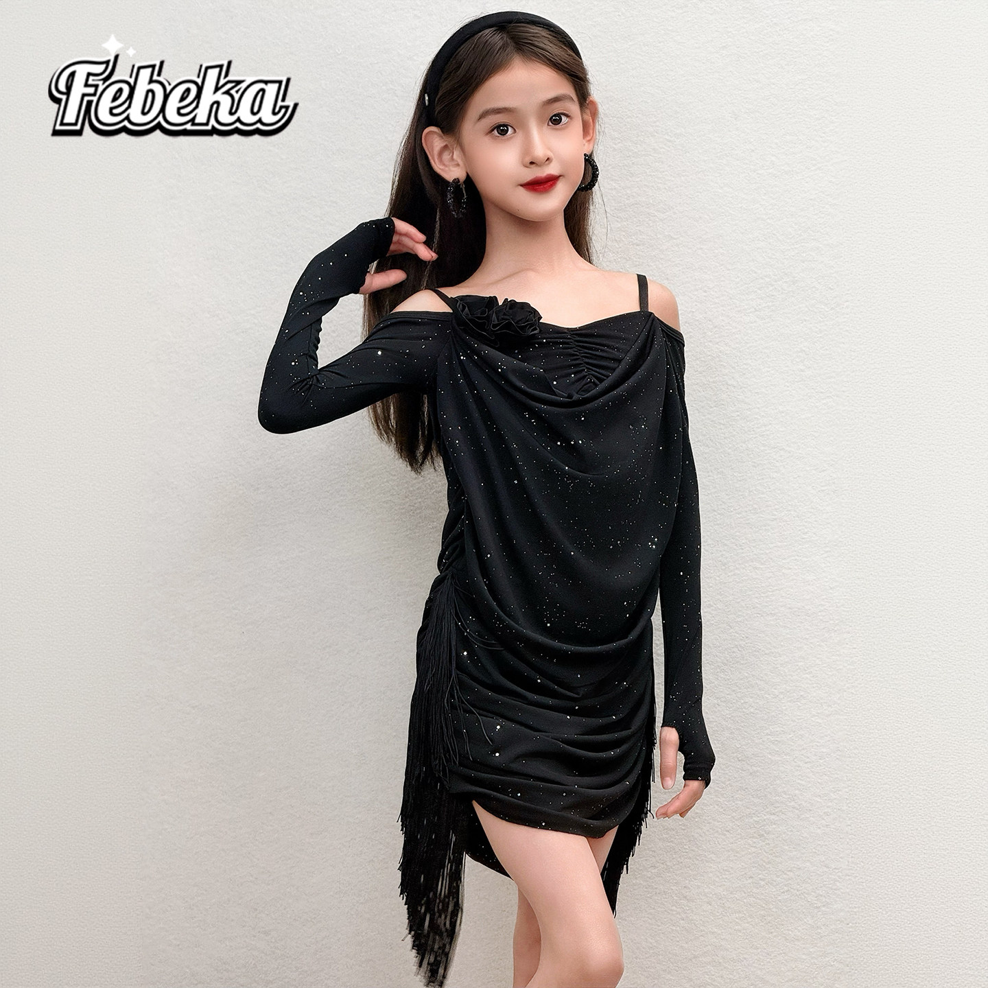 拉丁舞服练功服秋冬款女童演出服