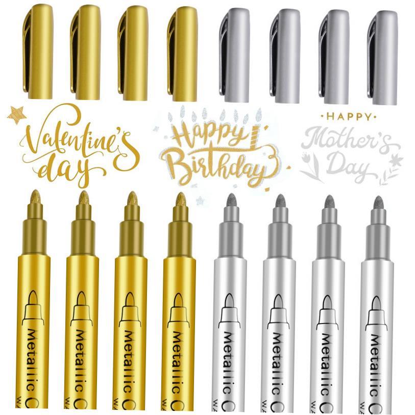 gold silver paint pen signature金属油漆笔水性记号笔单支商务