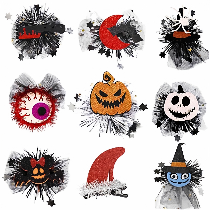 Halloween hairpin Childrens spider pumpkin web edge cli
