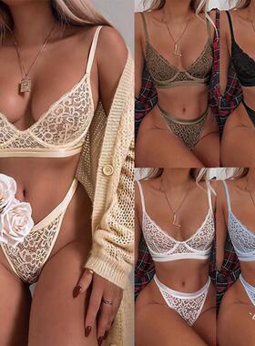 Women Bra And Panty Set Fashion Ladies Transparent Lace Thre