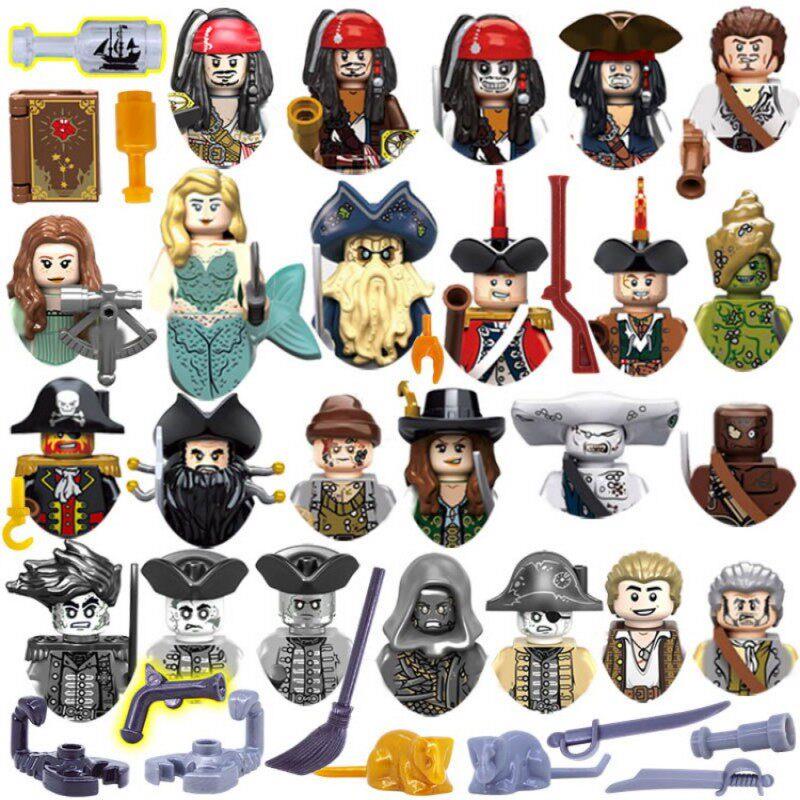 8Pcs/Set Pirates of The Caribbean Jack Sparrow Classic movie - 实物图