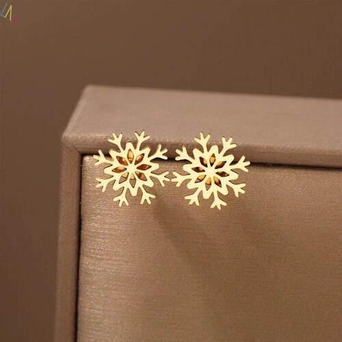 Snowflakes Christmas Stud Earrings For Women Jewelry Gifts