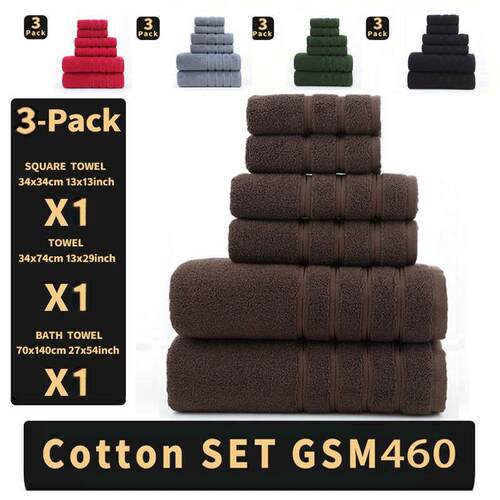 Cotton set 3pcs towels Bath towel facecloth 纯棉毛巾三件套