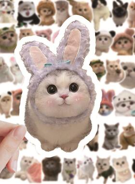 60 Pcs Kawaii Cat Stickers Aesthetic Stationary Cute Sticker