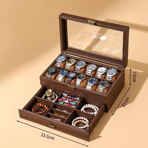 12 Watch Jewelry Display Storage Holder Case Grids Box Gift