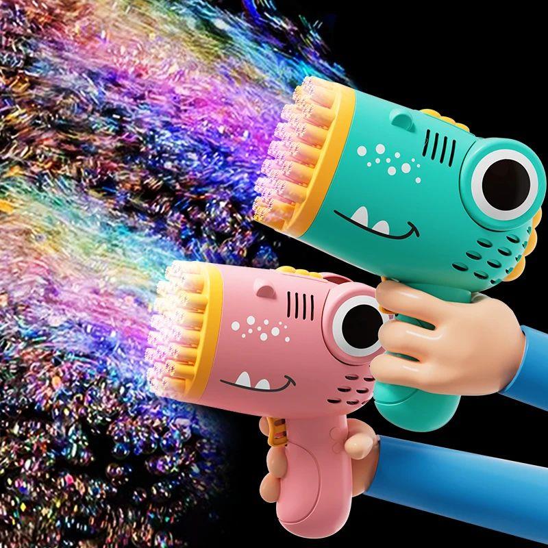 40 Hole Dinosaur Bubble Handheld Bubble Machine, Electric Bu