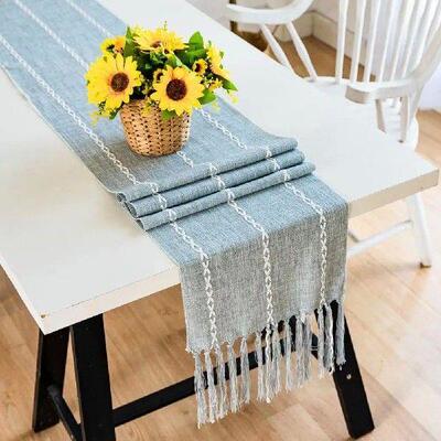 Farmhouse Table Runner Handwoven Farmhouse Cotton Linen