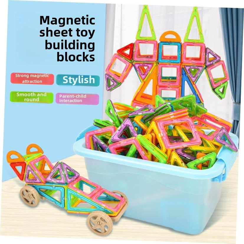 Kids Creative Magnetic Blocks Building Tiles Stacking Toys