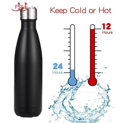 350/500/750/1000ml Double Wall Stainles Steel Water Bottle T