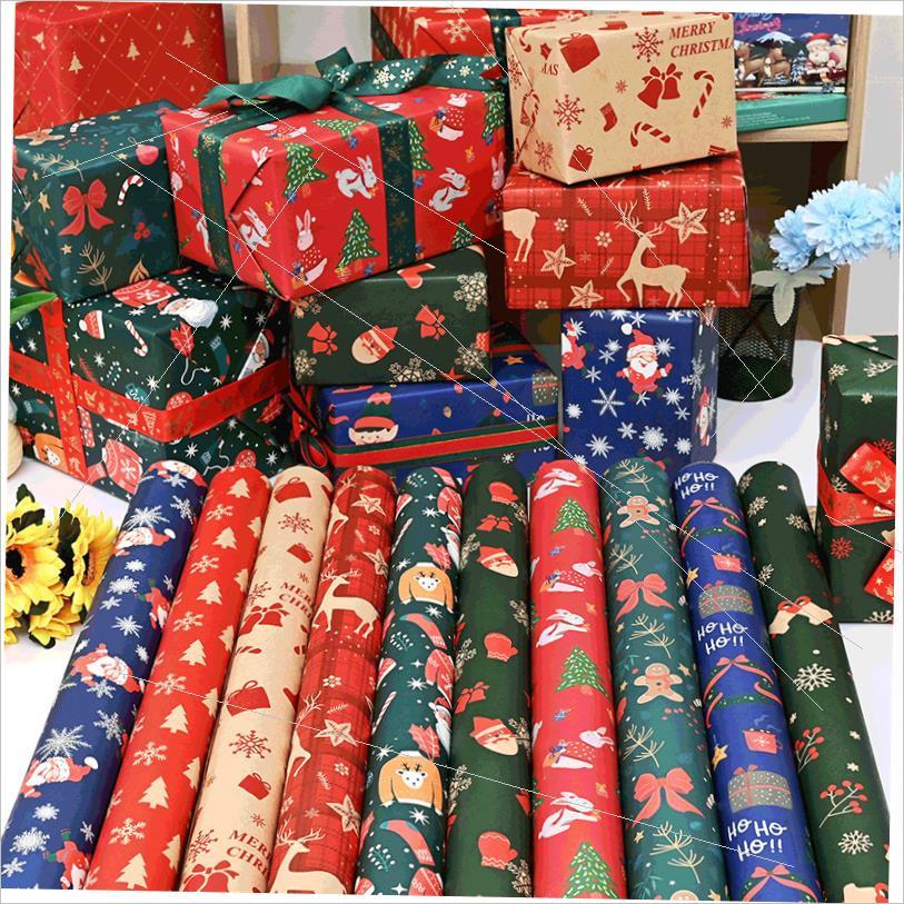 Christmas wrapping paper Flowers gift box wrapping paper