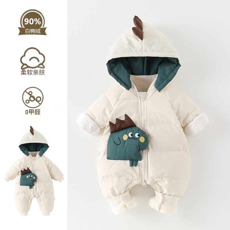 英国Next婴儿羽绒服连体衣宝宝外出抱衣新生儿冬装新款加厚爬爬