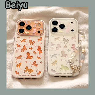 新年彩色镂空小马适用苹果17Promax手机壳iphone16pro新款15pro小众13带链条14pro硅胶17pro创意高级感17全包