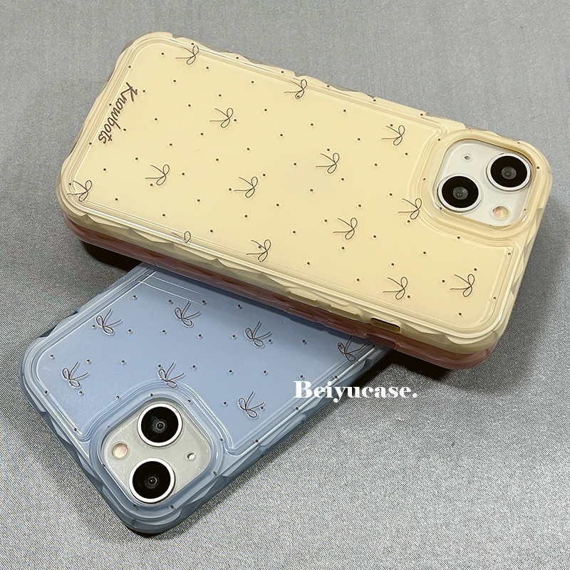 ins简约高级感波点蝴蝶结适用苹果15promax手机壳极简iPhone14新款15pro小众11硅胶13女款12创意14pro防摔套