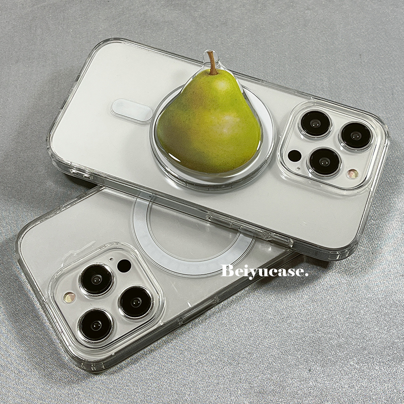 ins简约创意水果适用苹果15promax手机壳带磁吸支架iPhone14新款15pro小众11女13防摔12硅胶14pro手机套男生