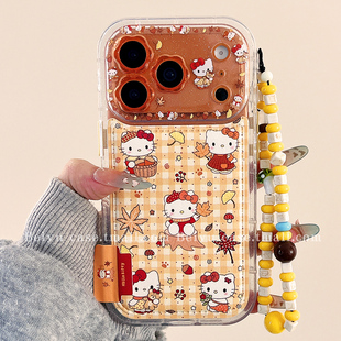 可爱卡通HelloKitty星星人适用苹果17Promax手机壳iphone16pro新款15pro小众17带手链14pro硅胶17pro全包女款