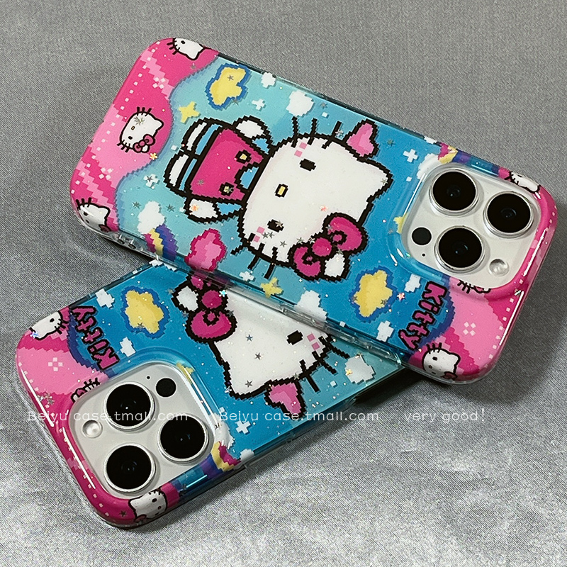 可爱卡通HelloKitty适用苹果16Promax手机壳iphone15pro新款14小众14pro硅胶13防摔16pro少女心15创意全包女