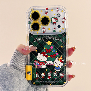 可爱卡通圣诞树HelloKitty适用苹果17Promax手机壳iphone16pro新款 15pro小众17少女14pro硅胶17pro皮质15全包