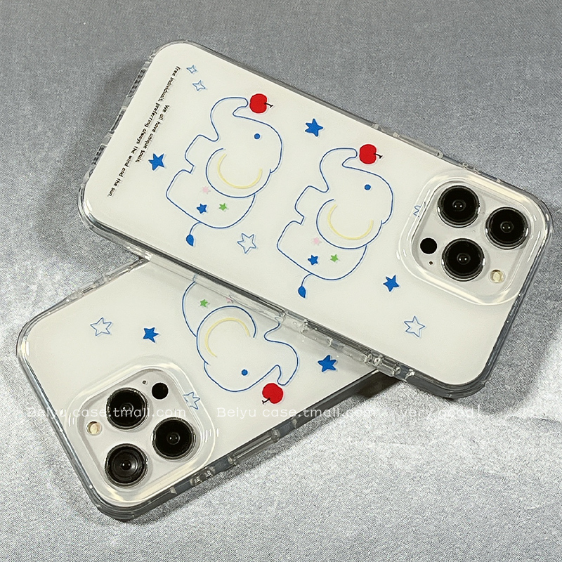 简约趣味红苹果线条大象适用苹果16Promax手机壳iphone15pro新款14小众高级感14pro硅胶13女16pro创意15全包