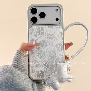 国风高级感镭射麻将发字适用苹果17Promax手机壳iphone16pro新款15pro小众14带挂绳16创意15硅胶17pro全包女