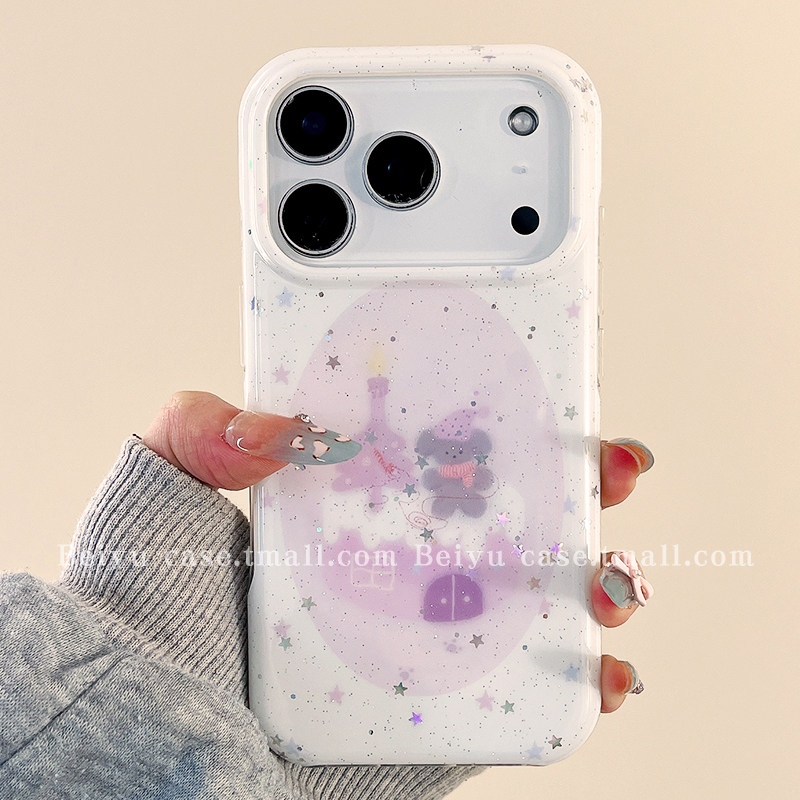 ins韩系紫色星星小熊适用苹果17Promax手机壳iphone16pro新款15pro小众14少女心14pro硅胶17pro全包15女款13,3C数码配件,手机保护套/壳,淘宝优惠券,粉丝福利购,淘宝优惠卷