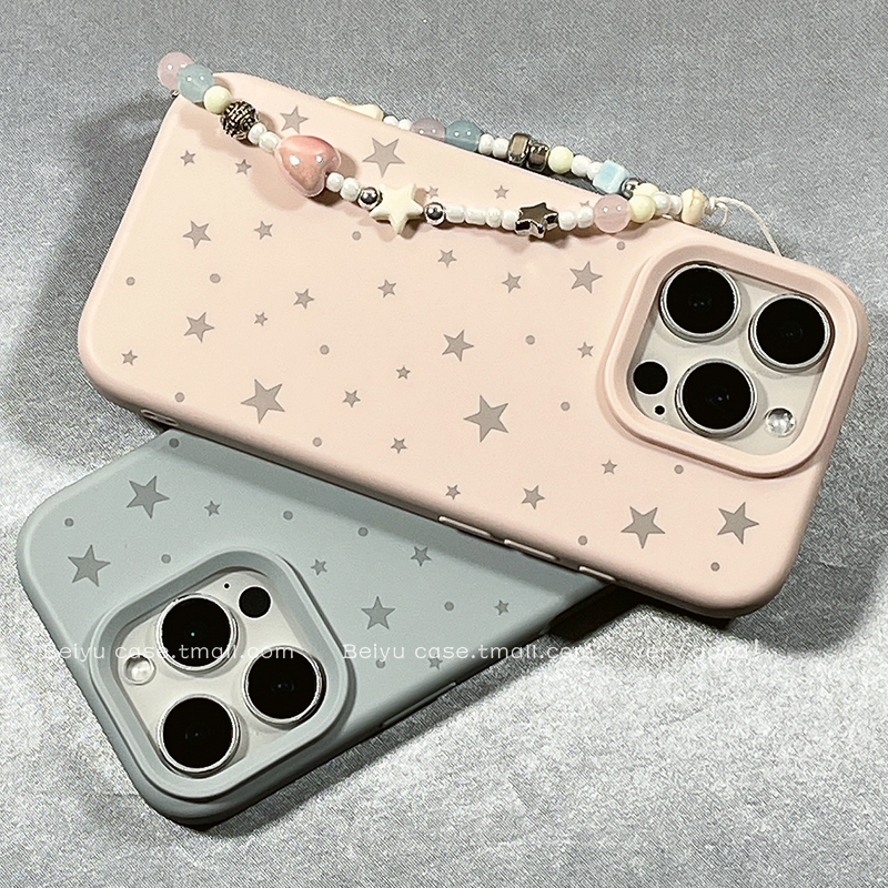 ins日韩简约星星适用于苹果16Promax手机壳iphone15pro新款14小众高级感14pro硅胶13带链条16pro创意12全包11