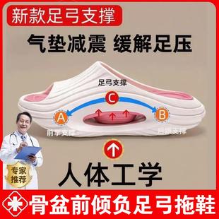 外穿 骨盆前倾腰椎矫正厚底室内足弓支撑凉拖鞋 负足弓拖鞋 跟负鞋