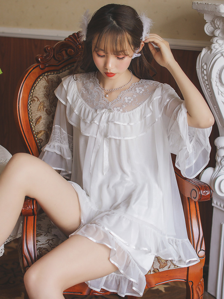 性感睡衣女夏季薄款冰丝莫代尔网睡衣/家居服套装
