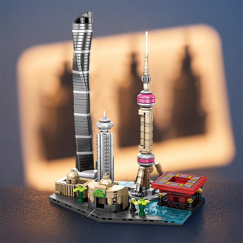 城市天际线积木益智力拼装玩具上海建筑模型广州香港澳门北京台湾
