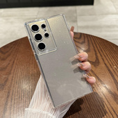 适用于三星s24ultra手机壳新款 透明闪粉s25全包硅胶简约高级感奢华25ultra直角边防摔软套女款