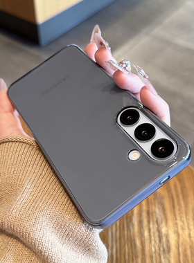 适用于三星s25手机壳新款轻薄s25ultra透明亲肤轻薄手感s24+全包无线磁吸s23ultra创意简约高级感防摔硬