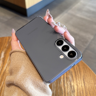 适用于三星s25手机壳新款 全包无线磁吸s23ultra创意简约高级感防摔硬 轻薄s25ultra透明亲肤轻薄手感s24