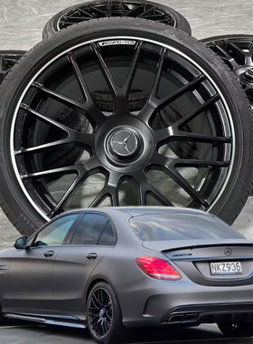 适用奔驰C63S 19寸原厂轮毂轮胎改装C260C300E260E300CLA升级验货