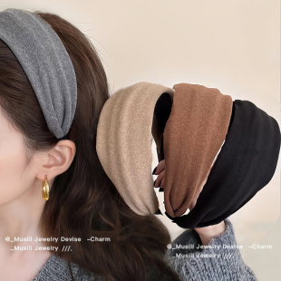 秋高颅顶宽边发箍女2025新款 日常外戴发卡头饰 高级感头箍洋气时尚