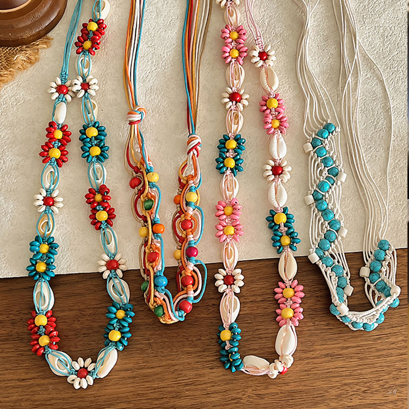 波西米亞彩色編織腰鏈女民族風