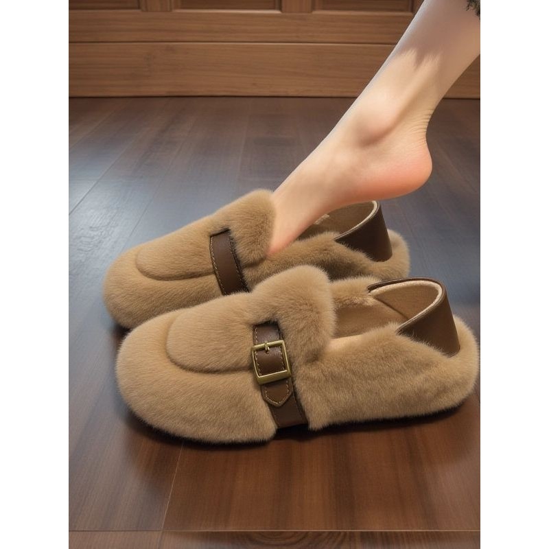 小香风水貂绒毛毛鞋女冬季外穿欧货加绒雪地靴软底一脚蹬豆豆棉鞋,女鞋,乐福鞋（豆豆鞋）,淘宝优惠券,粉丝福利购,淘宝优惠卷