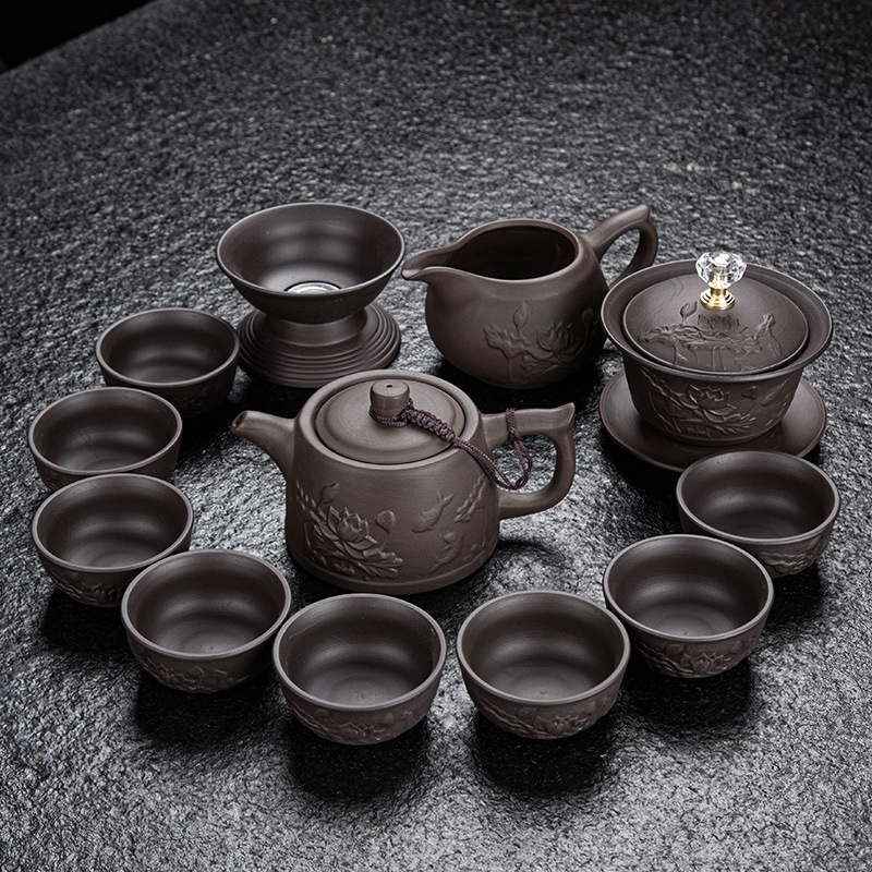 陶瓷高档紫砂功夫茶具礼盒套装德化紫砂壶茶壶茶杯整套定logo