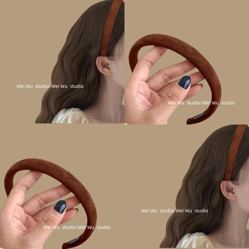 油栗褐色~丝绒细发箍法式