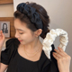 高颅顶布艺发箍女2026新款 褶皱发箍 洗脸ins宽边发卡 云朵 法式